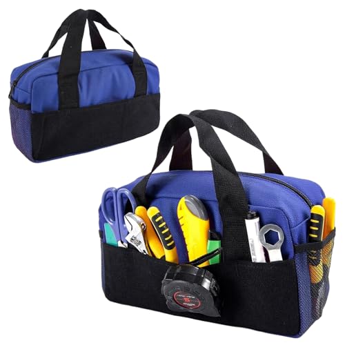 18" Tool Bag, Small Capacity Tool Bags for Men, Canvas Tools Organizer Bag - color: Blue, size: 18 Inch