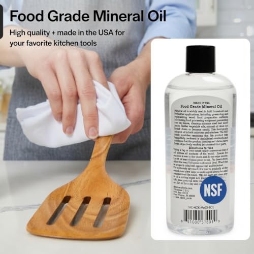 Thirteen Chefs Mineral Oil - 12oz Food Grade Conditioner for Wood Cutting Board, Countertop & Butcher Block, Lubricant for Knife or Meat Grinder - Safe USP Finish on Marble, Soapstone (Pack of 2) - size: 12 Fl Oz (Pack of 2)