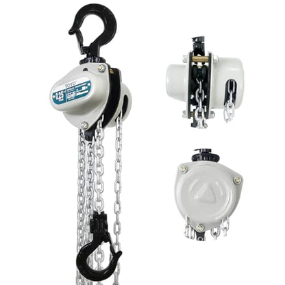 TOYO 550lbs Chain Hoist 1/4 Ton - Mini Hand Hoist with 10FT Chain, for Garages, Warehouse, Automotive - Heavy Duty Pulley Hoist with 2 Heavy Duty Hooks (550Lb 10Ft) - size: 1/4 Ton 10FT