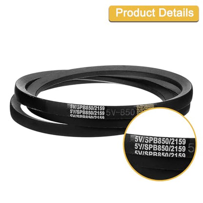 uxcell 5V850 V-Belt, Classic Wrapped Rubber V-Belt 85" Outside Circumference x 0.62" Width x 0.53" Height for Industrial Machinery Equipment, Black - size: 5V850
