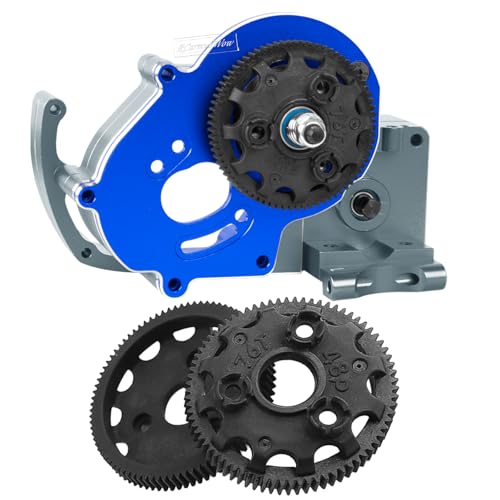 RC 48P 76T Spur Gear &Transmission Gear &Slipper Clutch &Pressure Plate &Slipper Rebuild Kit w/ 25+27T Pinions Upgrades Part for 1/10 Slash/Rustler/Stampede/Bandit 2WD VXL,Navy Blue