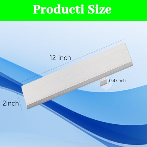 2PCS Aluminum Flat Bar - 1/2"(12mm) x 2" Square Aluminum Bar Stock 12" Long 6061 Aluminum Bar Metal Sheet Plate with Protective Film for Crafting lndustry - size: 12x2x1/2 inch