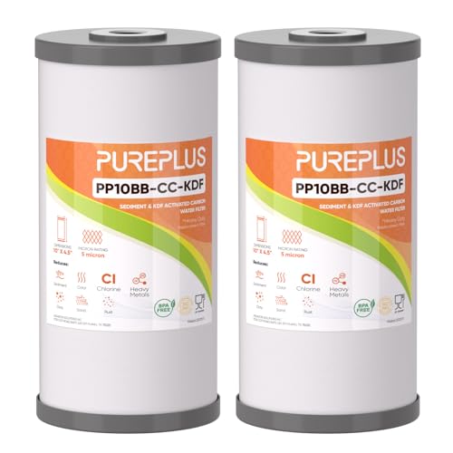 PUREPLUS 10" x 4.5" Whole House Heavy Metal Reduction Water Filter,2 PACK - size: 2 Count (Pack of 1), style: Heavy Metals Removal（DELUXE)
