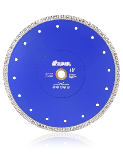 SHDIATOOL 10 Inch Diamond Tile Saw Blade for Porcelain Ceramic, 250mm - size: 10 Inch(250mm)