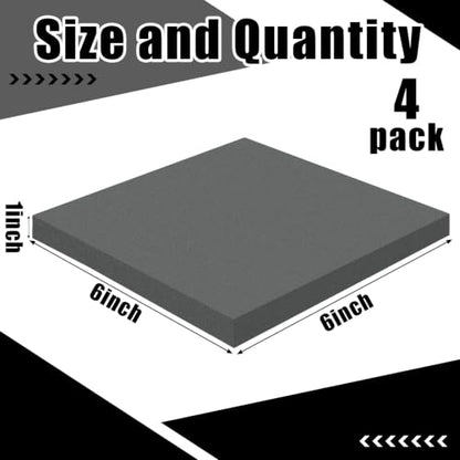 4 Pcs 1" Thick Foam Padding Sheet with Adhesive Backing Closed Cell - color: Gray, size: 1 Inch Thick, 6 x 6 Inches