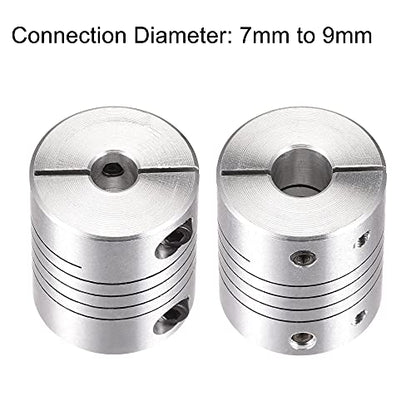 uxcell Motor Shaft 7mm to 9mm Helical Beam Coupler Coupling 25mm Dia 30mm Length - size: 7mm to 9mm