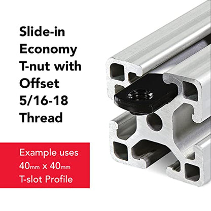 8020, 3320, 15 Series, 5/16-18 x 0.687 Inch Flanged Button Head Socket Cap Screw (FBHSCS) with Slide-in Economy T-Nut Hardware Combo (250 Pack)