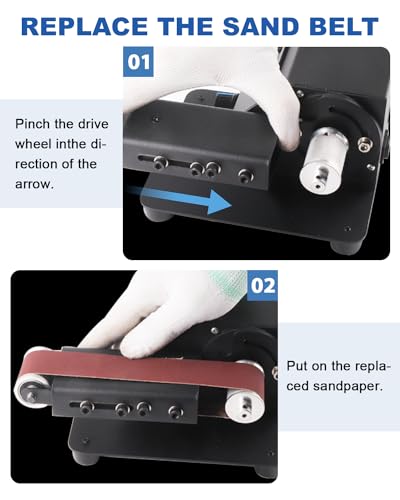 Mini Electric Belt Sander Variable Speed Desktop Grinder for Edge Finishing