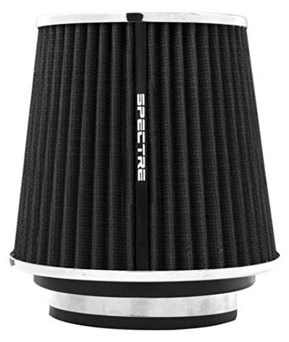 Spectre Universal Clamp-On Air Filter: High Performance, Washable Filter: Round Tapered; 3 in/3.5 in/4 in Flange ID; 6.719 in (171 mm) Height; 6 in (152 mm) Base; 4.75 in (121 mm) Top, SPE-8131, Black