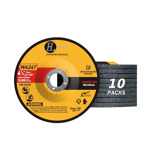 Grinding Wheels 4 1/2 inch Grinder Wheel for Metal & Stainless Steel,Grinding Disc for Angle Grinder 4-1/2'' x 1/4'' x 7/8''-10 Pack - style: 4-1/2'' x 1/4'' x 7/8''-10 Pack