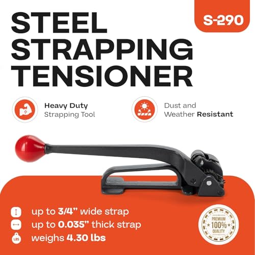 IDL Packaging S-290 Heavy Duty Popular High Tensile Feed-Wheel Tensioner for 3/8" to 3/4" Steel Strapping - size: 1/2"