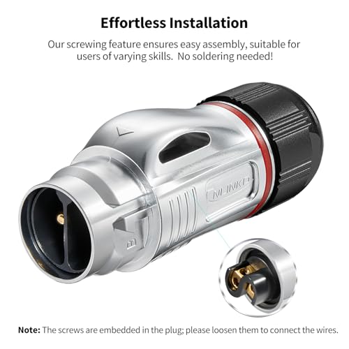 CNLINKO BD-24 2 Pin IP68 Waterproof Connector Circular Aviation Plug Metal - size: 2-Pin, style: BD24