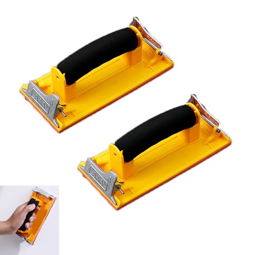 2 Pack Sand Paper Holder with Sponge Grip Handle Hand Sander Sandpaper Holder Sanding Block for 9 x 3.6 Inch Wet Dry Sandpaper Sheets Assortment Assorted Grits Sanding Sheets