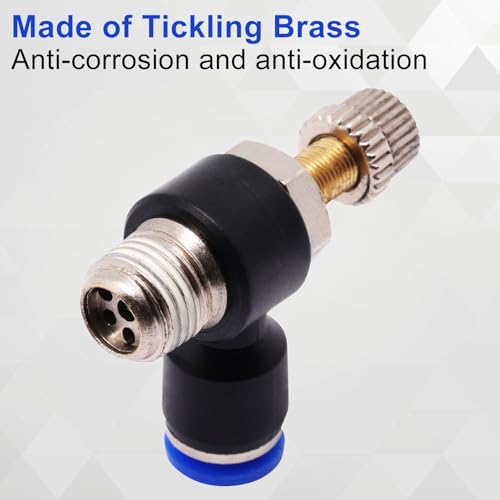 5Pcs Pneumatic Quick Connect Air Hose Fittings, OD 4mm Tube x 1/8"NPT Male Thread Push to Connect Fittings, Pneumatic Air Flow Control Valve Quick Connector - size: 4mmx1/8"NPT