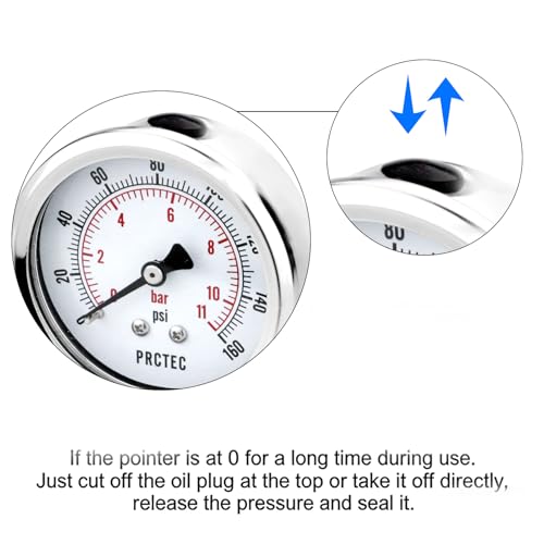 Dry Pressure Gauge NPT1/4,Low Pressure Gauge with 2.5 Inch Dial Size and 304 Stainless Steel Case,Lower Mount (0-30Psi) - color: 0-30Psi