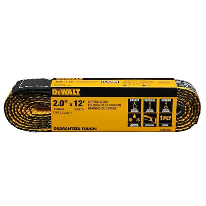 DEWALT 2"×12', 1-Ply, Type 3, Class 7 Heavy-Duty Lifting Sling, 1-Pack - size: 2” x 12’, style: Single