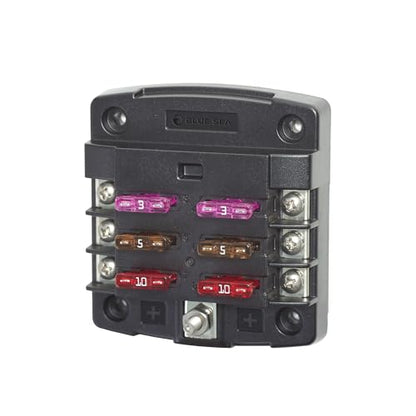 Blue Sea Systems ST Blade Fuse Block 6 Circuit without Cover, 100 Amps, 5033 - color: Without cover, style: 6 Circuit