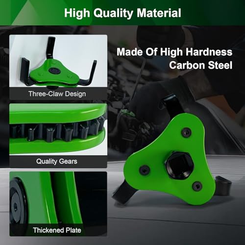 Upgraded Universal Oil Filter Wrench, 3 Jaw Oil Filter Removal Tool