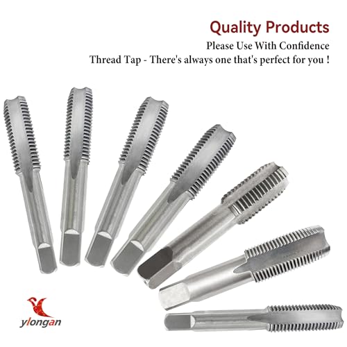 2Pcs M8x1.25 Metric Right-Hand Thread Tapping Tool, Hand Taper & Plug Tap - size: m8x 1.25