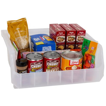 ReadySpace Medium-Wide Stackable Plastic Storage Bins, 4-Pack, Clear - color: Clear, size: Medium-Wide, 4-Pack