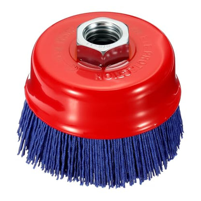 3in Wire Cup Brush for Angle Grinder, 5/8"-11 Arbor, Nylon, 240Grit