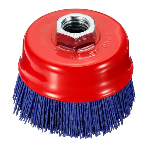 3in Wire Cup Brush for Angle Grinder, 5/8"-11 Arbor, Nylon, 240Grit