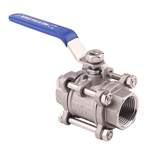 DERNORD Ball Valve 1 Inch NPT Threaded - Stainless Steel 304 Female 3 Piece Full Port (1" NPT Female) - size: 1" NPT Female