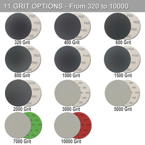 50Pcs 5 Inch Hook and Loop Sanding Discs, 320 Grit Wet Dry Round Sandpaper - style: Grit 320
