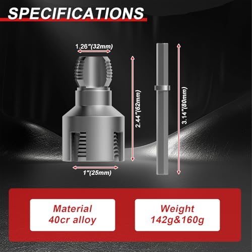 Integrated Internal & External Pipe Threading Tool (1" Dies) - size: 1"