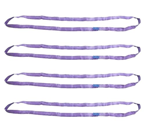 4 Pack 2 ft Purple Polyester Endless Round Sling 2600 LBS Vertical Capacity | 2100 LBS Choker | 5200 LBS Basket | Heavy Duty Endless Sling for Wrecker Recovery, Lifting & Towing - color: Purple - Vertical Capacity: 2,600 lbs., size: 2 Feet, style: 4 - Pac