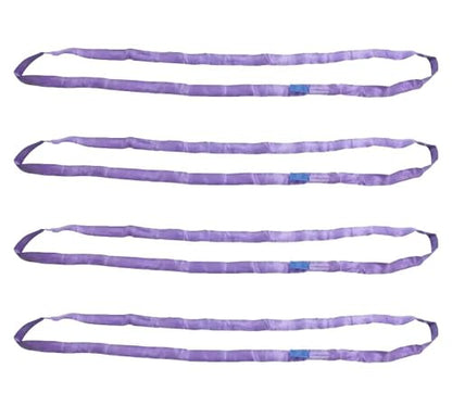 4 Pack 2 ft Purple Polyester Endless Round Sling 2600 LBS Vertical Capacity | 2100 LBS Choker | 5200 LBS Basket | Heavy Duty Endless Sling for Wrecker Recovery, Lifting & Towing - color: Purple - Vertical Capacity: 2,600 lbs., size: 2 Feet, style: 4 - Pac