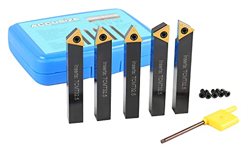 Accusize Industrial Tools 1/2'' 5 Pc Indexable Turning Tool Set, 2380-5082 - size: 1/2 in