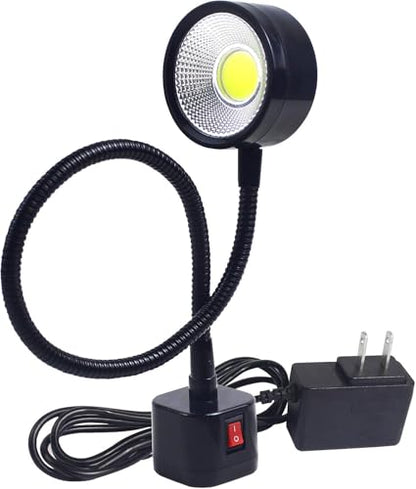 Led Magnetic Work Light 300mm Flexible Gooseneck lamp 500 Lumens 120 Volt for Sewing Machine Lathe Milling Drill Press Industrial Lighting - size: Magnets Base, 5W