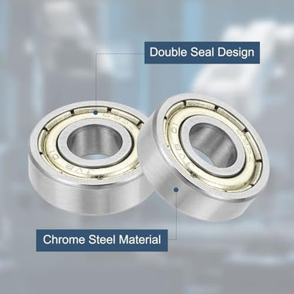 uxcell 8 Pack 695ZZ Deep Groove Ball Bearings, 5x13x4mm Chrome Steel Double Shield Bearing for Electric Motor, Home Appliances, Garden Machinery, (ABEC5) - size: 695ZZ