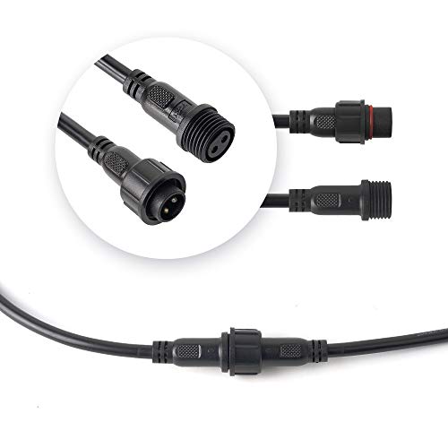 BTF-LIGHTING 2 Pin Electrical Connector 18AWG IP65 Male Female Connector 7.87in/20cm Extension Cable for Car,Truck,Boat,Indoor/Outdoor LED Strip Lights/String 22mm Nut Big Size 5 Pairs - size: 2 PIN Big Size