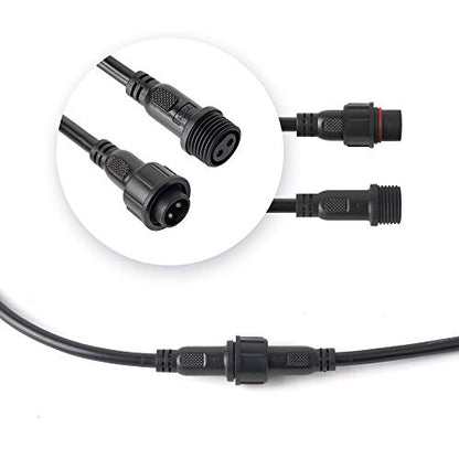 BTF-LIGHTING 2 Pin Electrical Connector 18AWG IP65 Male Female Connector 7.87in/20cm Extension Cable for Car,Truck,Boat,Indoor/Outdoor LED Strip Lights/String 22mm Nut Big Size 5 Pairs - size: 2 PIN Big Size