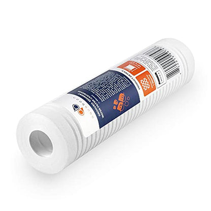 Aquaboon 1 Micron 10 x 2.5 Grooved Sediment Water Filter Replacement 6-Pack