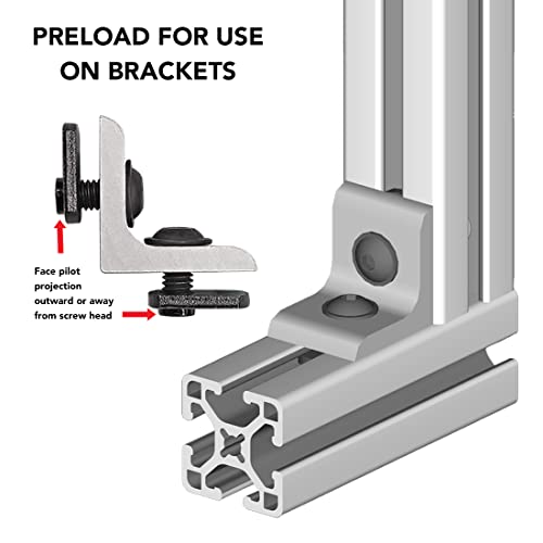 8020, 3320, 15 Series, 5/16-18 x 0.687 Inch Flanged Button Head Socket Cap Screw (FBHSCS) with Slide-in Economy T-Nut Hardware Combo (250 Pack)