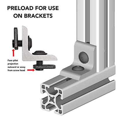 8020, 3320, 15 Series, 5/16-18 x 0.687 Inch Flanged Button Head Socket Cap Screw (FBHSCS) with Slide-in Economy T-Nut Hardware Combo (250 Pack)