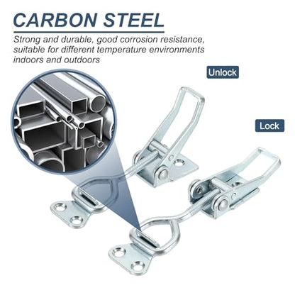 HARFINGTON 2pcs Adjustable Toggle Clamp M6 x 32mm 396lbs Holding Capacity 4002 Style Quick Release Pull Latches Clamps Hasp for Smoker Lid Jig Tool Box Case, Silver - color: Silver, size: M6 x 32mm + 396lbs