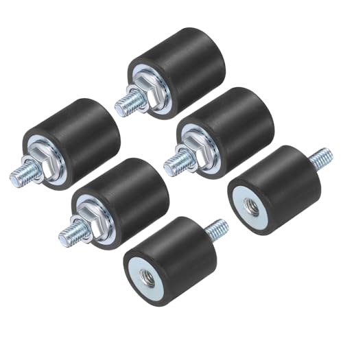 uxcell 6pcs M4x10mm Rubber Isolator Mounts with Studs 15x15mm - size: VD-D15*H15, M4*10