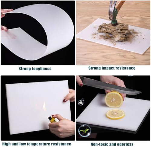 Polypropylene Sheet Rigid Plastic Board, Engineering Plastic Sheet Lightweight PP Panel for Cutting Board, DIY, Water Tank, 5mm Thick, White 400x600mm - size: 400x600x5mm