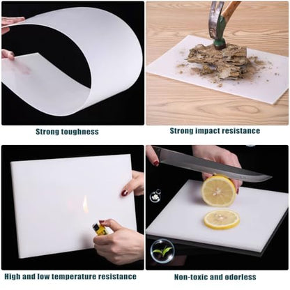 Polypropylene Sheet Rigid Plastic Board, Engineering Plastic Sheet Lightweight PP Panel for Cutting Board, DIY, Water Tank, 5mm Thick, White 400x600mm - size: 400x600x5mm