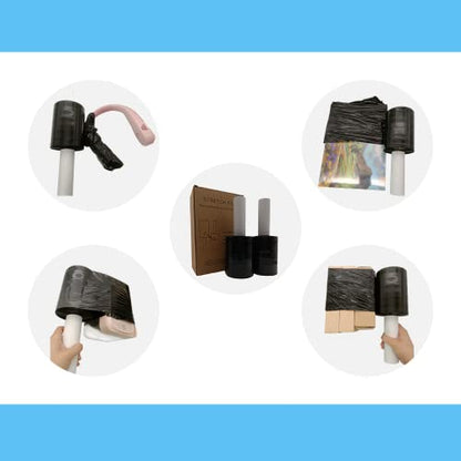 Black Stretch Wrap Roll 5"×1000' Plastic Wrap Roll for Moving Shipping - size: 5''black(2 roll )