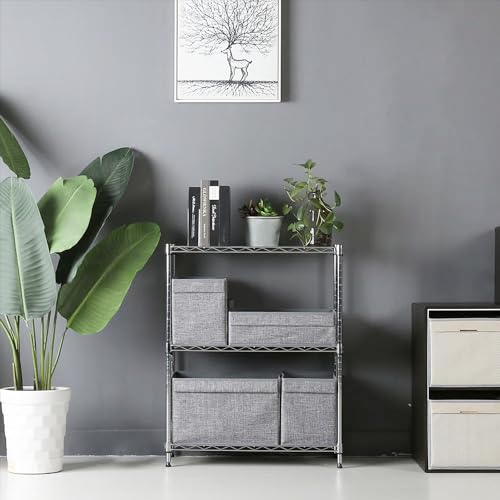 PayLessHere | 3-Tier Wire Shelf | 23"x13"x30" | Chrome | Adjustable Racks | Heavy-Duty Storage Shelves, Holds Upto 450 lbs | Rust-Resistant, No-Tool Assembly | for Home, Garage Shelving - color: Chrome, size: 23"D x 13"W x 30"H