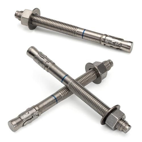 5/8" x 7" Concrete Anchors (12 Pack) 5/8 inch Wedge Anchors Bolts Stainless Steel - size: 5/8"x7"