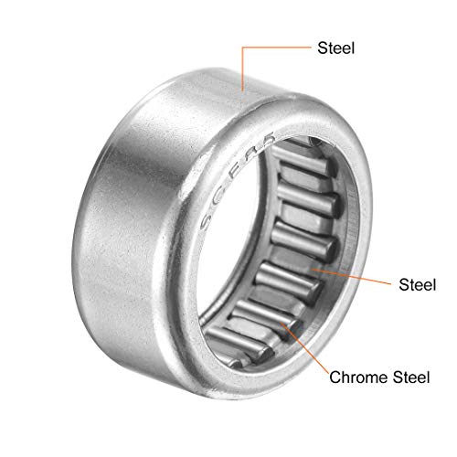 uxcell SCE85 Needle Roller Bearings 1/2-inch Bore 11/16-inch OD 5/16-inch Width Chrome Steel Open End 5pcs - size: 1/2x11/16x5/16"