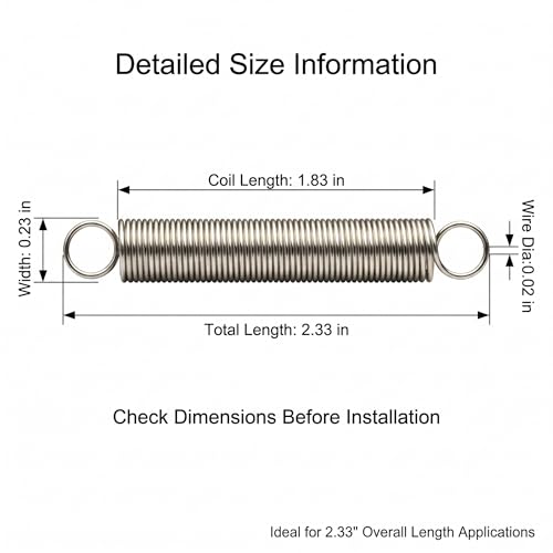 9621 Extension Spring，Spring Steel Construction, Nickel-Plated Finish, Closed Single Loop ，3-Pack
