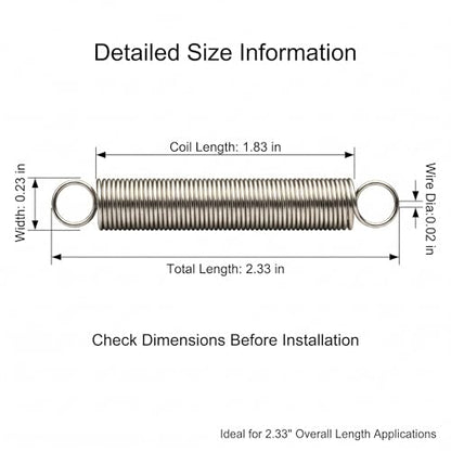 9621 Extension Spring，Spring Steel Construction, Nickel-Plated Finish, Closed Single Loop ，3-Pack