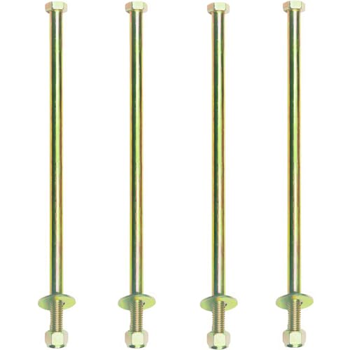 1/2" x 12" Hex Head Bolt by Color Galvanization with Nylon Lock nut and Large Size Washer Assortment Kit,Alloy Steel,Grade 8.(4pcs Pack) - size: Grade 8 1/2" x 12"